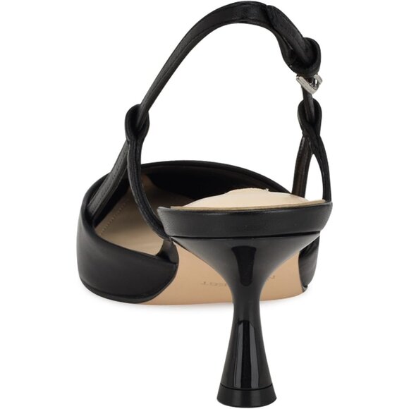 Nine West Womens Black Leather Pointed Closed Toe Ankle Buckle Rhonda Pumps - Picture 3 of 6